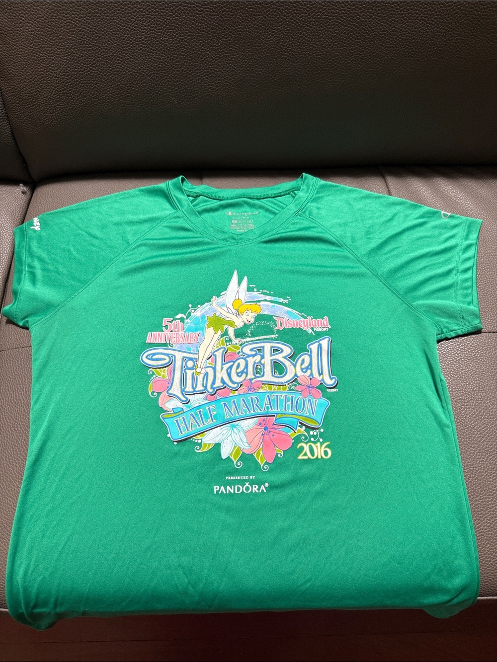 Disney Green Tinker Bell Half Marathon Graphic Tee 2016